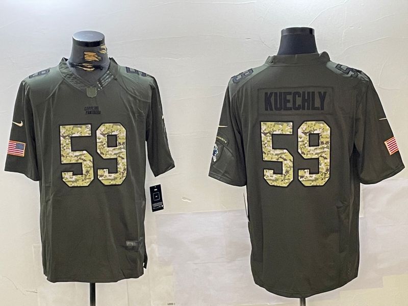 Men Carolina Panthers #59 Kuechly Green 2024 Nike Olive Salute To Service Limited NFL Jersey->carolina panthers->NFL Jersey